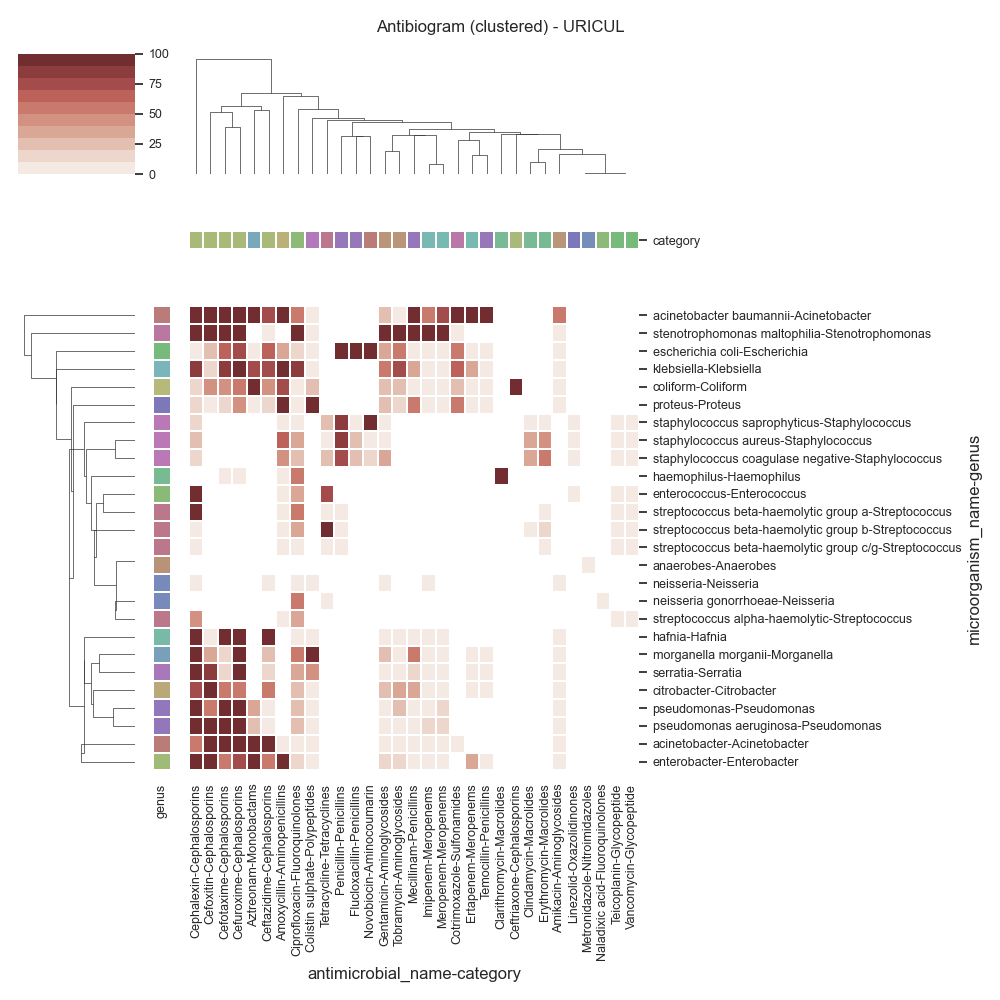 Antibiogram (clustered) - URICUL