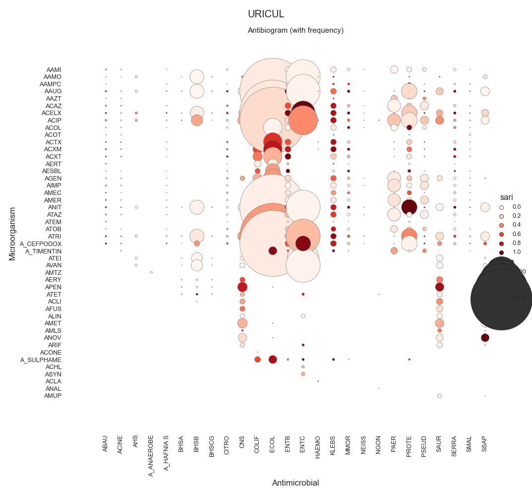 URICUL, Antibiogram (with frequency)